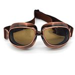 Evomosa Motorcycle Goggles Vintage Pilot Goggles Retro Motocross Goggle Outdoor Eyewear Sports Glasses for Half Helmet