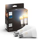 Philips Hue NEW White Ambiance Smart Light Bulb 2 Pack 75W - 1100 Lumen [E27 Edison Screw] With Bluetooth. Works with Alexa, Google Assistant and Apple Homekit.