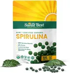 Sunlit Best - USDA Organic Spirulina Tablet - Natural Super Greens Supplements for Immune Support, Gut Health & Boost Energy Tablets with Chlorophyll, Vegan & High Protein, Non GMO, 500 Superfood Tabs