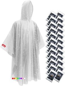 Disposable Rain Ponchos - Extra Long Waterproof Emergency Poncho with Hood for Adults, Bulk Family 24 Pack Raincoat for Park, Concerts, Hiking, Camping Essentials, Home Emergency Survival Kits, Clear