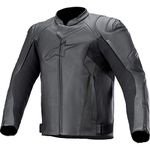 Alpinestars Men's Faster V2 Leather Jacket Motorcycle Clothing, Melange Black, S/L