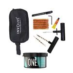 Involve 9 in 1 Universal Tubeless Tire Puncture Kit Emergency Flat Tire Repair Kit (with Storage Bag) & One Snowfall Organic Fiber car freshener for Car, Bike, SUV, & Motorcycle Involve Accessories