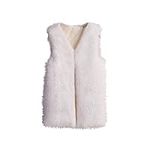 Women's Fashion Autumn and Winter Warm Short Faux Fur Vests Sleeveless Fuzzy Coat Open Front Fleece Cardigan Sweaters