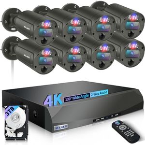 【2-Way Audio】 Outdoor Wired Security Camera System, Wired Cameras for Home Security, Home POE Video Surveillance Systems DVR Kits