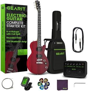 GEARit GI-155 Valley Series, 39" Electric Guitar Set w/Amplifier, H-H Pickups with Coil Split, All-Inclusive Starter Kit with Tuner, Gig Bag, and Guitar Strap, Cable, Picks, Strings - Red
