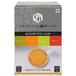 Granules n Beans Assorted Chai (Cardamom, Ginger, Lemongrass Ginger, Masala) Instant Tea Premix - (10 Sachet x 14g = 140g)