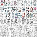 COKTAK 64 Sheets Variety Tiny Waterproof Temporary Tattoos For Men Women, Moon Star Butterfly Birds Planets Fake Tattoos For Kids Adults, Arm Neck Face Letters Temp Tattoo Temporary Tatoos Sticker Set