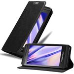 Cadorabo Book Case compatible with Blackberry Z10 in NIGHT BLACK - with Magnetic Closure, Stand Function and Card Slot - Wallet Etui Cover Pouch PU Leather Flip