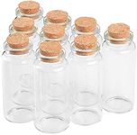 Western World 20ml Glass Vials 72mm*24mm*18mm Bottles, Jars with Wood Cork Stoppers, Wishing,Message Bottle for Wedding Favors, Halloween Decorations, Baby Shower, DIY Craft 20ml (Pack of 10Pcs)