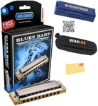 Hohner 532 Blues Harp MS Harmonica - Key of C Bundle with Case, Pouch, Austin Bazaar Online Manual, and Polishing Cloth