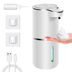 Dmyond Automatic Sensor Foam Soap Dispenser, 12.8OZ Hand Soap Foaming Dispenser, Touchless Wall Mount Soap Dispenser for Bathroom Kitchen, USB Rechargeable & 4 Gear Foaming Adjustable