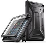 Fire HD 8 Tablet Case (Latest 12th Generation 2024/2022 Release) - TrendGate Lightweight Armor Series Case Built-in Screen Protector with Stand for Amazon Kindle Fire HD 8/Plus/Kids/Pro Tablet - Black