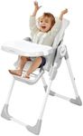 babimoni 4 in 1 Baby High Chair, High Chairs for Babies and Toddlers, Portable Feeding and Eating Seat, Foldable Highchair with 4 Levels of Recline and 7 Levels of Height Adjustment (Gray)