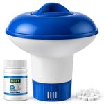 Chlorine Tablets for Swimming Pools/Hot Tubs with Floating Chlorine Tablets Dispenser for Swimming Pool Paddling Pool Spa Bathtubs 100g