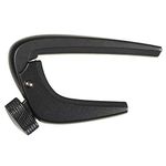 WINGO 6 String Steel Guitar Capo with Micro Tension Adjustment Knob for Acoustic Electric Guitars - Black