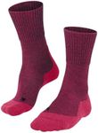 FALKE Women's TK1 Adventure Wool Hiking Socks, Pink (Azalea 8566), 5-6, 1 Pair