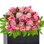 FLOWERIA Headstone Flower Saddle - Stunning Artificial Memorial Tulip Cemetery Flowers for Grave Decoration