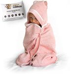 WARM CUDDLES Premium Toddler Towel with Hood | Organic Bamboo Toddler Hooded Bath Towel | Large Hooded Towel for Toddler Newborn Infant Boy Girl | Newborn Towel (Pink)