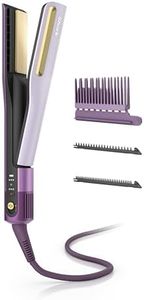 Shark SilkiPro™ Straight | Wet-to-Dry Hair Straightener + Rapid Blow Dryer | 3 Interchangeable Combs | Ultra-Fast Drying | No Heat Damage | for All Hair Types | Plum Satin | HT400PU