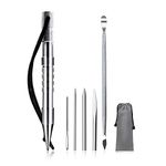 WILDAIR Marlin Spike with 6 Lacing Needles/Fids for Paracord or Leather Work Paracord FID Set Paracord Lacing Stitching Needles and Smoothing Tool