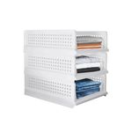 Aditya polymers Pack of 3 Small Foldable & Stackable Wardrobe Organizer for clothes (3 Small Organizer Trays Basket), Multi purpose organizers