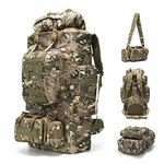 King'sGuard 100L Camping Hiking Backpack Molle Rucksack Military Camping Backpacking Daypack, Cp Camo, L, 100l Camping Hiking Backpack