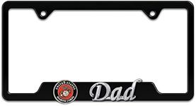 Marines Dad 3D Black Metal License Plate Frame