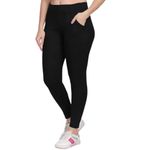 Aruna Lifestyle Women's Stretchable Pocket Jeggings - Mid Waist, Ankle Length, Breathable Fabric, Elastic Waistband, Perfect for Yoga, Gym & Casual Wear - Slim Fit pant for Women (Hip Size 28 to 34)