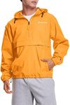 Champion Mens Packable Recycled Windbreaker Jacket, Wind- and Water-Resistant Hooded, C Gold-549369, Medium US