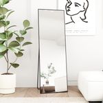 Beauty4U Full Length Mirror 150x50cm Free Standing, Hanging or Leaning, Large Floor Mirror with Black Aluminum Alloy Frame for Living Room or Bedroom