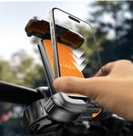 LISEN Bike Phone Holder, [2024 Upgrade] Motorcycle Phone Mount, Bicycle Phone Holder, Handlebar Phone Mount, for iPhone Bike Mount, Bike Accessories, Bicycle Accessories for iPhone 4.7-7" Phone,Orange