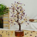 Crystal Divine Amethyst & Clear Quartz Crystal Tree Handmade Home Decor Items Crystal Bonsai Tree Showpiece For Home Decor Vastu Gift Items For Home Decoration Hall Decoration Items Crystal Tree Gifts