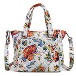 Vera Bradley Women's Multi-Strap Shoulder Satchel Purse Handbag, Sea Air Floral-Recycled Cotton, One Size