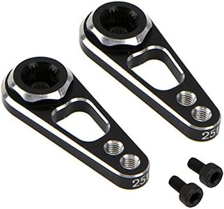 2Pack Vgoohobby Aluminum Alloy RC Double Hole 25T Steering Servo Arm Horn for Recat Axial SCX10 90046 Traxxas TRX-4 1/10 RC Crawler Climbing Car (Silver-Black)