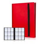 CLOVERCAT 9 Pocket Thin Card Binder, Flat Trading Card Binder for Sport & Gaming, Trading Album Display Holder, Storage Book, 20 Page 360 Card Double Sided Pocket Album for Yugioh, MTG TCG (Red)