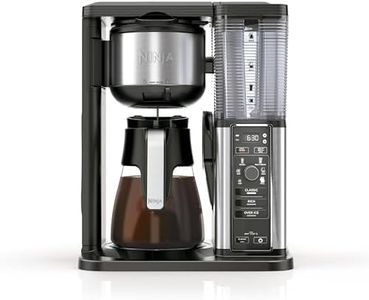 Ninja CM300 Specialty 10-Cup Coffee Maker with 3 Brew Styles for Ground Coffee, Built-in Water Reservoir, Fold-Away Frother & Glass Carafe, Black