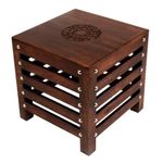 AMAZE SHOPPEE Wooden Beautiful Handmade Stool For Sitting Living Room, Office, Pooja, Balcony Decor, Home Furniture Small Table Stool - Brown, 30 Cm, 30.48 Cm