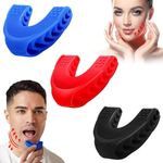RAVIAD Jaw Exerciser, 3 PCS Jawline Shaper, Jaw Trainer, Tighten and Strengthen, Target Your Chin & Cheekbones, Facial Exerciser for Beginner to Advanced Users, Blue, Food Grade Silicone