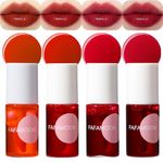 Mrettick 4 Colors Lip Tint Stain Set, Lip Stain Long Lasting Waterproof, Lightweight, Non-sticky, Transfer-Proof Lip Gloss, Matte Finish Korean Makeup, Multi-Use Lip and Cheek Tint