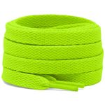 DELELE 2 Pair 23.62"Super Quality 24 Colors Flat Shoe laces 5/16" Wide Shoelaces for Athletic Running Sneakers Shoes Boot Strings Fluorescent Green