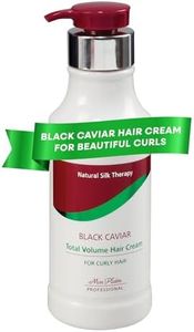 Total Volume Hair Cream for Curly Hair, Hydrating Formula with Black Caviar and Peach Extract, Sunflower & Cotton Oils, Anti-Frizz, Curl Enhancer for Volume Control, 400 ml
