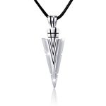 Flyow 925 Sterling Silver Arrow Pendant Jewelry Necklace for Men, 24 Inches Boyfriend Husband Gift