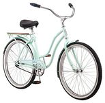 Schwinn Destiny Beach Cruiser Bike for Men Women, Ages 12 Up or Rider Height 5'4"-6'2", 26-Inch Wheels, Single Speed, Rear Cargo Rack, Sea Foam