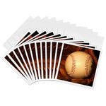 3dRose gc_4387_2 6 x 6-Inch Baseball Greeting Card (Pack of 12)