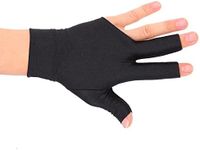 Ejoyous Pool Glove Left Hand, Anti Slip Snooker Cue Gloves 3 Fingers Billiard fabric Cue Shooter Sport Glove Snooker Glove Accessories for Man Woman