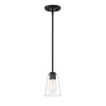 Designers Fountain 95730-MB Westin - One Light Mini Pendant, Matte Black Finish with Clear Glass