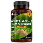 Ashwagandha KSM 66-1200mg - 180 Vegan Tablets Pure High Strength Ashwagandha Root Extract - 3 Months Supply Ashwagandha KSM Tablets Supplement (not Ashwagandha Capsules) Non-GMO & UK Made