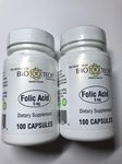 Folic Acid 5mg - BioTech Pharmacal - 100 Capsules - Pack of 2