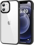 HOOMIL Case for iPhone 12 Mini 5.4-Inch, Non-Yellowing, Drop Protection, Anti-Scratch Transparent Hard Back Phone Cover - Black