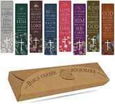 48 Pieces Bible Verses Bookmarks with Cross Cutout Design – Laminated Book Markers with Storage Box, Great Religious Christian Gift for Men, Women, Kids, Reading Reward, Church Supplies